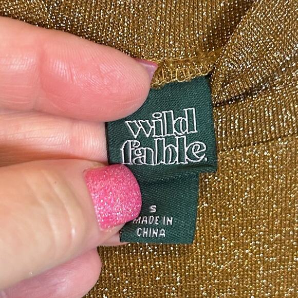 Wild Fable Lurex Mock Neck Skater‎ Dress Size Small Fit Flare Shimmer Glitter - Picture 4 of 4